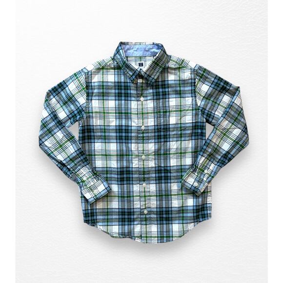 Janie and Jack Plaid Poplin Dress Shirt, Size 7 - Picture 6 of 7
